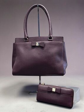 kate spade Plum Leather Tote with Matching Wallet